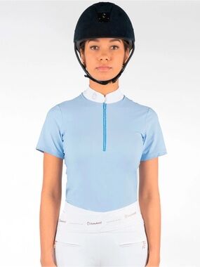 Samshield Aloise Short Sleeve Equestrian Competition Shirt - Powder Blue